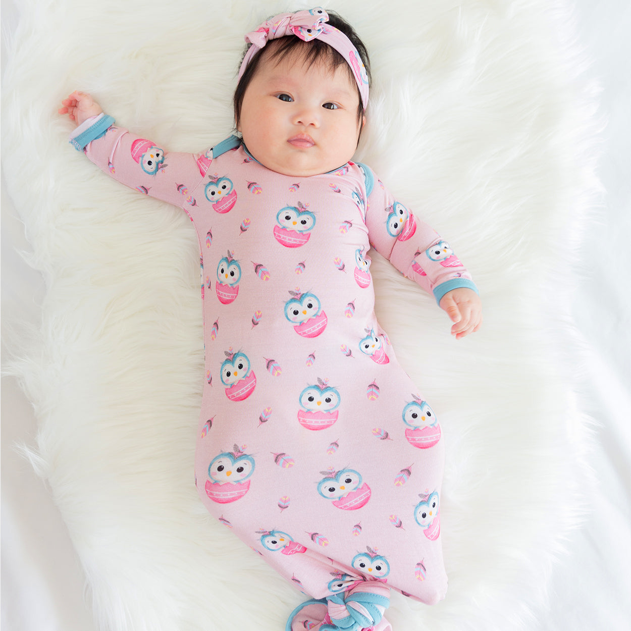 Owlster Newborn Baby Toffee Knot Gown  Bodysuit