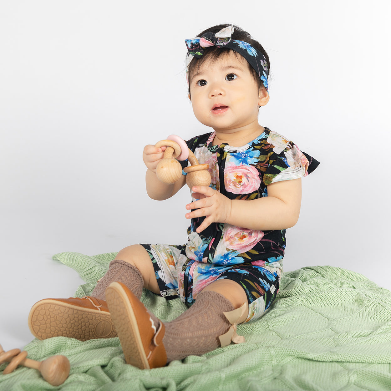 Blackrose Half Sleeves Zipper Romper For Baby
