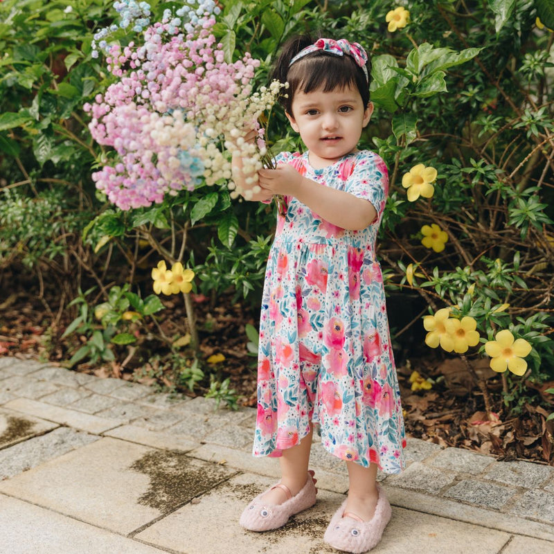 Pink Rose Bodysuit Twirl Baby Girl Dress