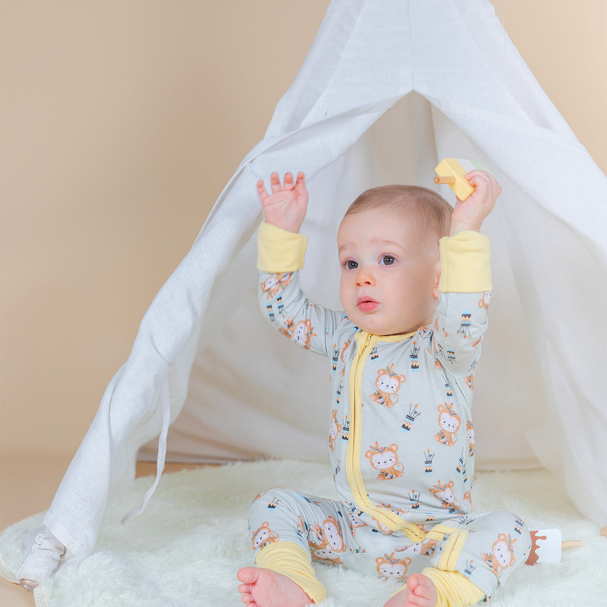 Monkute  Long Sleeves Zipper Rompers For Baby