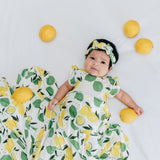 Lemon Angel Newborn Swaddle Blanket and Headband Set