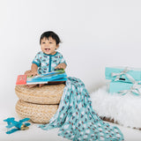 Jet Set Go Swaddle Blanket and Hat combo