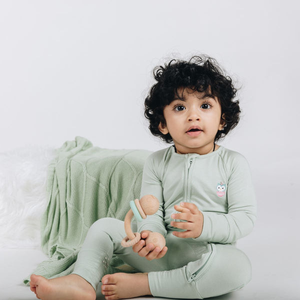 Signature Long Sleeves Zipper Romper For Baby (Mint Green)