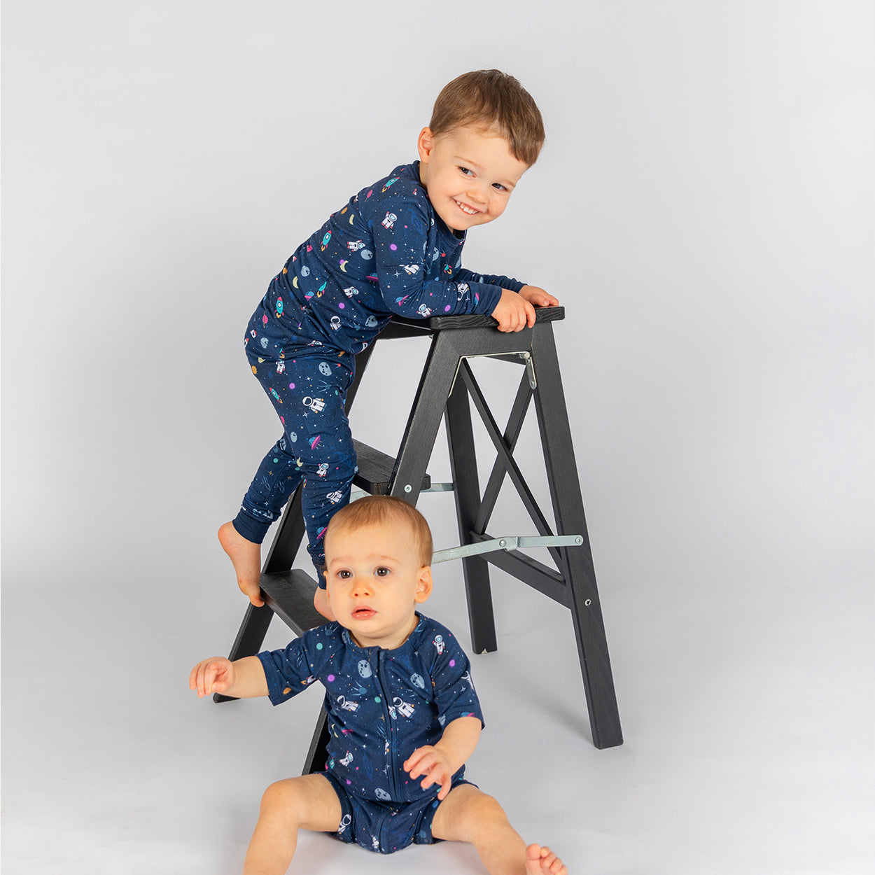 Rocketship Half Sleeves Zipper Romper For Baby