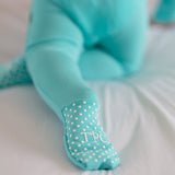 Signature Long Sleeves Zipper Romper  For Baby (Aqua Blue)