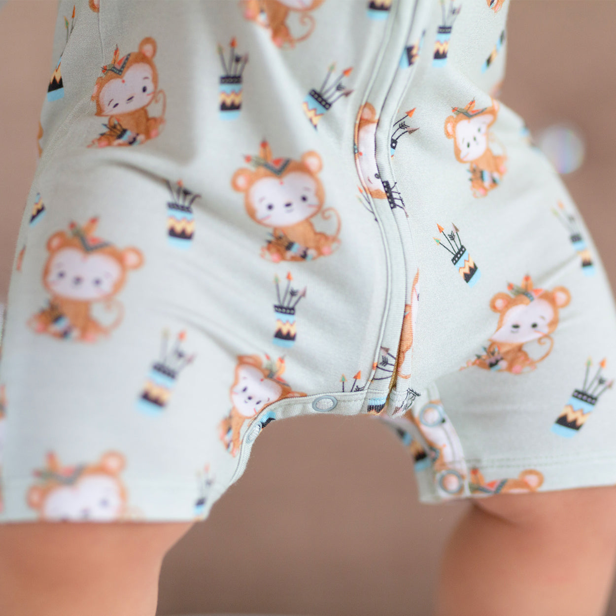 Monkute Half Sleeves Zipper Romper For Baby